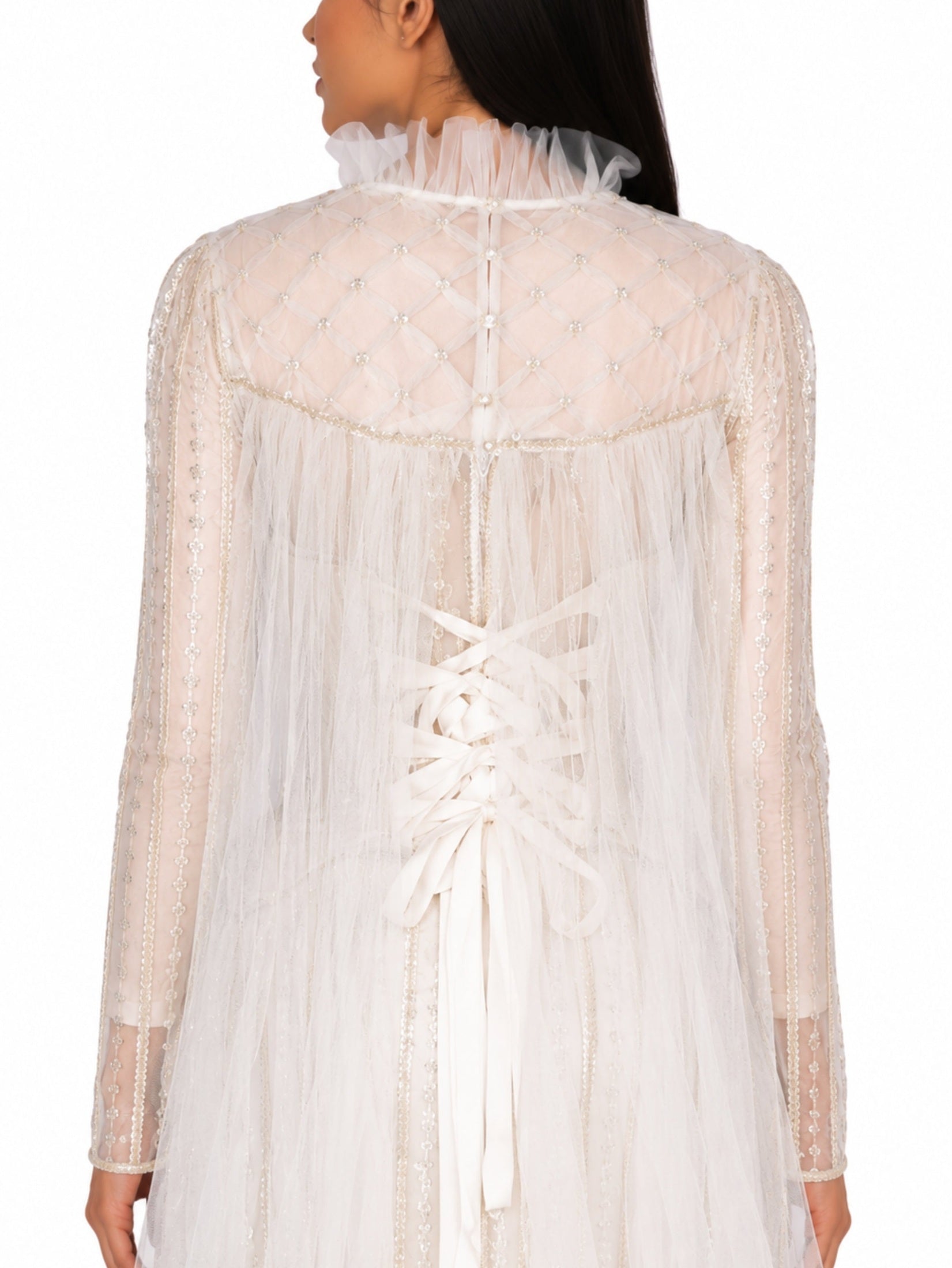 Off white after party wedding sequence dress with inner dress