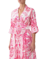 Shaped waistband midi dress