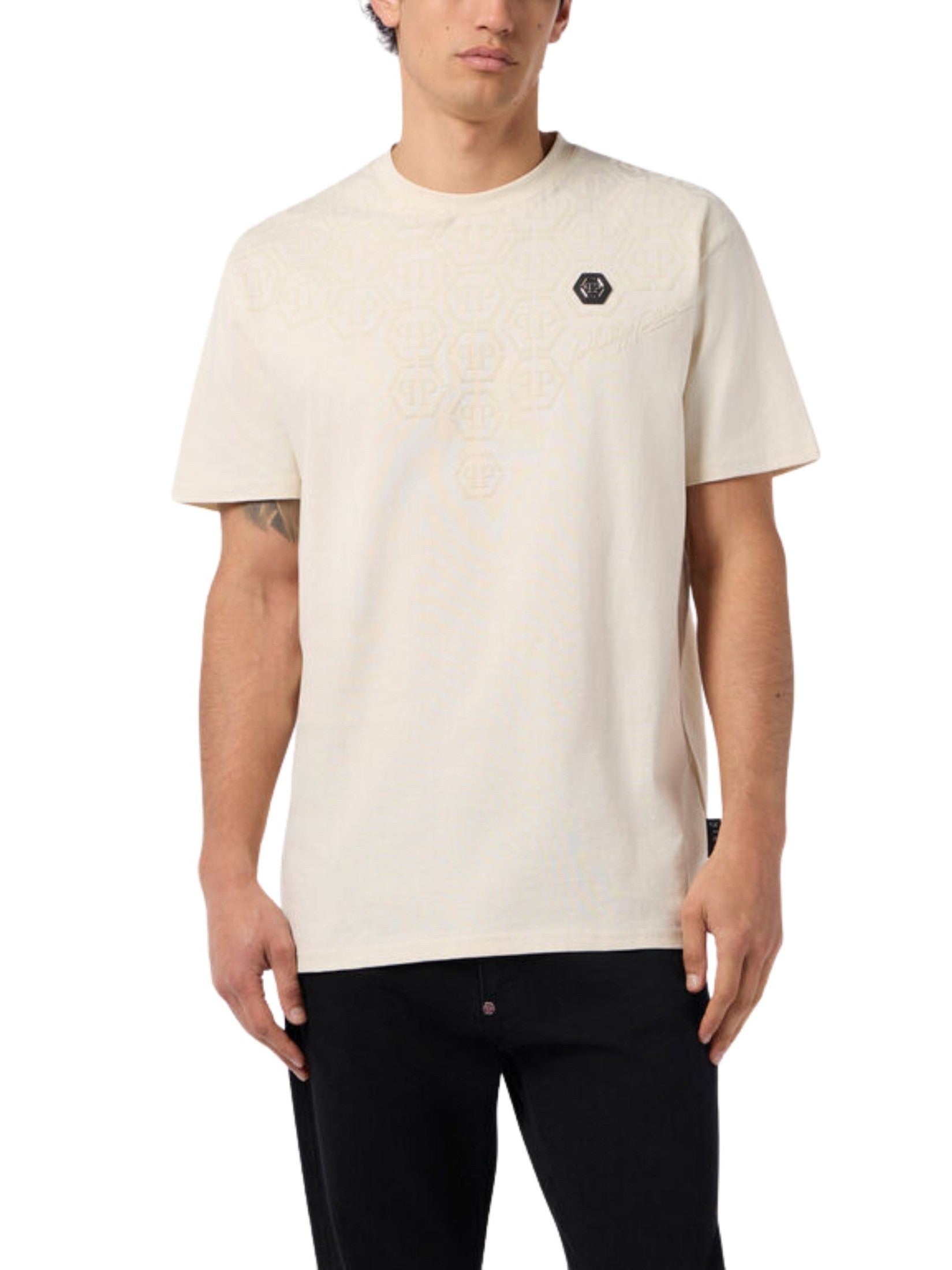 Round neck t-shirt degradé monogram