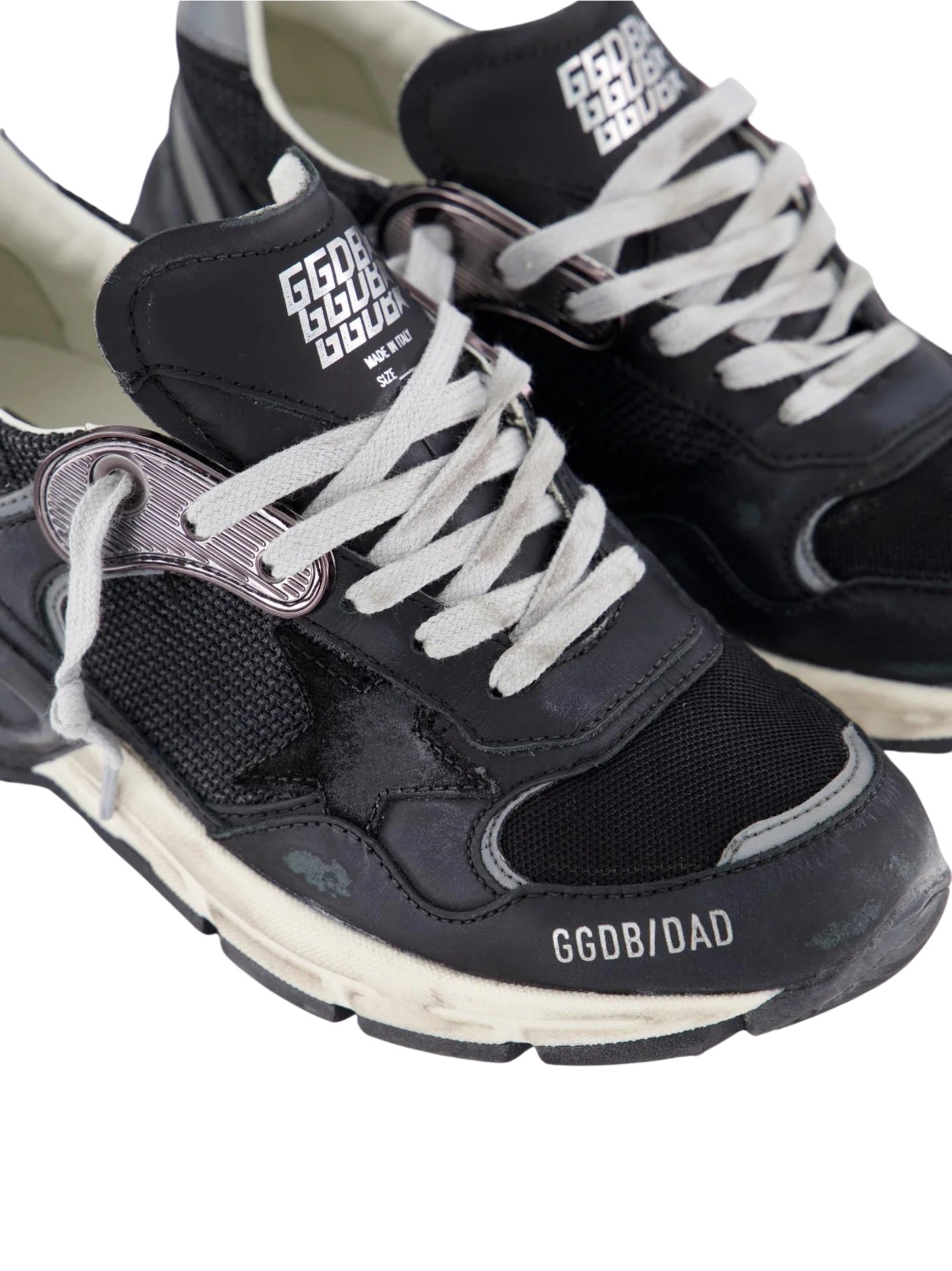 Running dad mesh and leather upper suede star leather toe and tongue