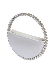 Eternity round stone-encrusted hotfix clutch