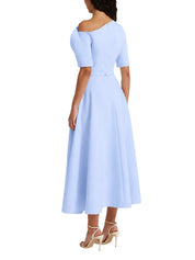 Asymmetric a-line gown with drape detail