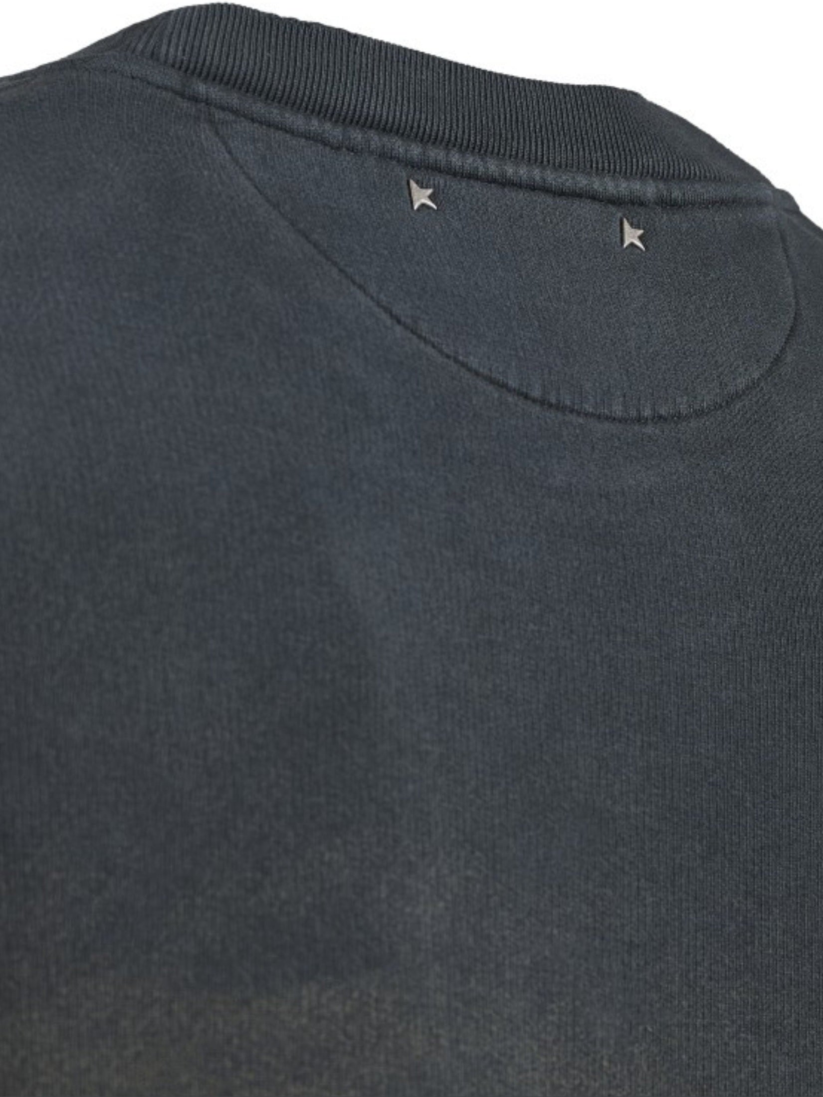 Journey unisex crew neck dyed cotton fleece bleaching effect with embroidery