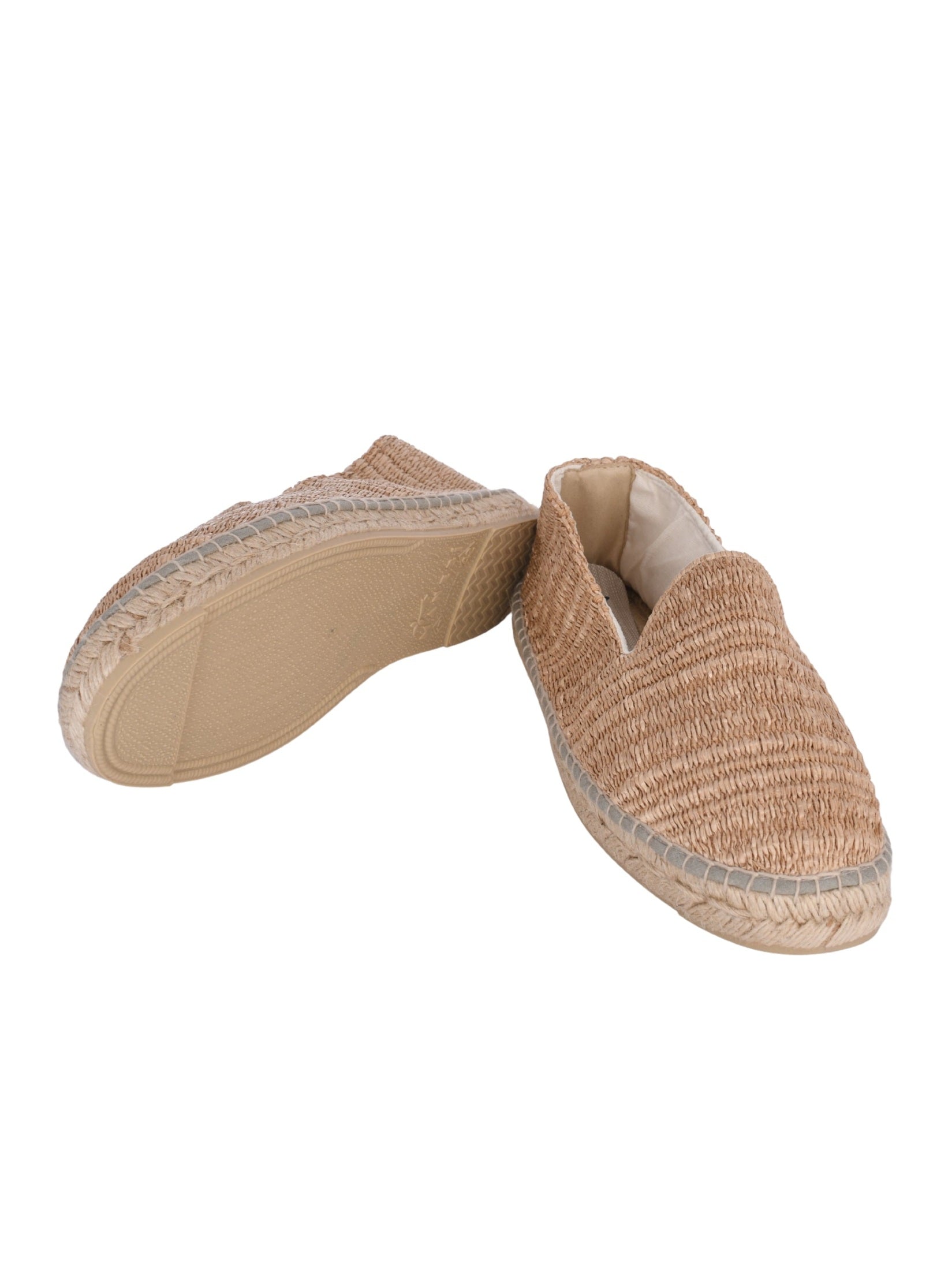 Raffia Stripes Flat Espadrilles