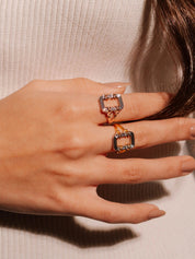 Asha ring in in sterling silver & 18k rose gold vermeil and rhodium