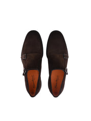 MEN'S BROWN SUEDE MONK SHOES