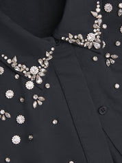 Jazz Embellished Pintuck Midi Dress