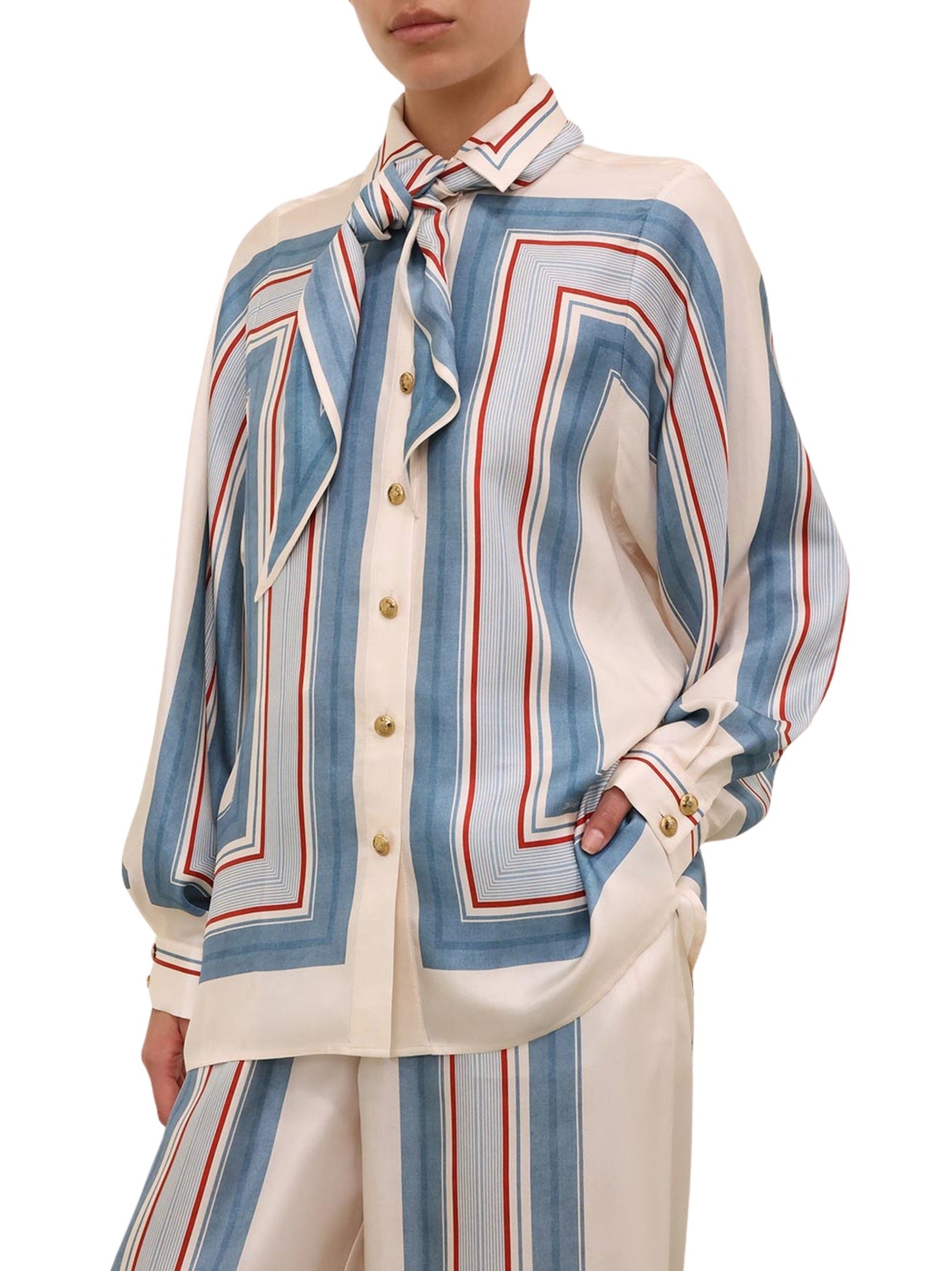 Relaxed scarf shirt