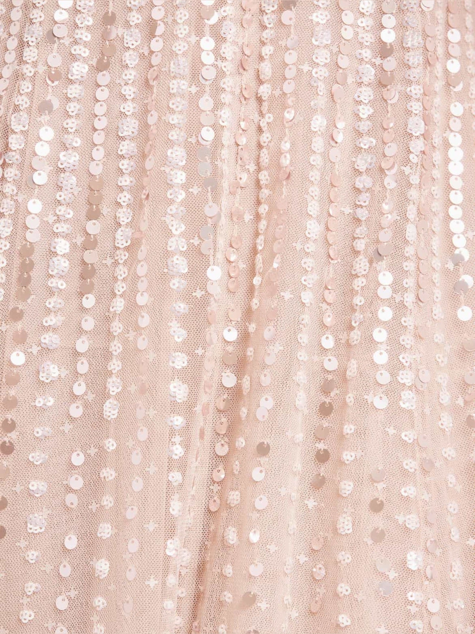 Moonlight sequin cape sleeve ankle gown