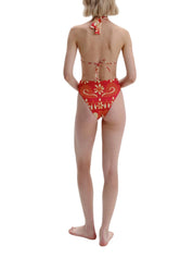 High rise bikini bottom with extrahigh cut leg