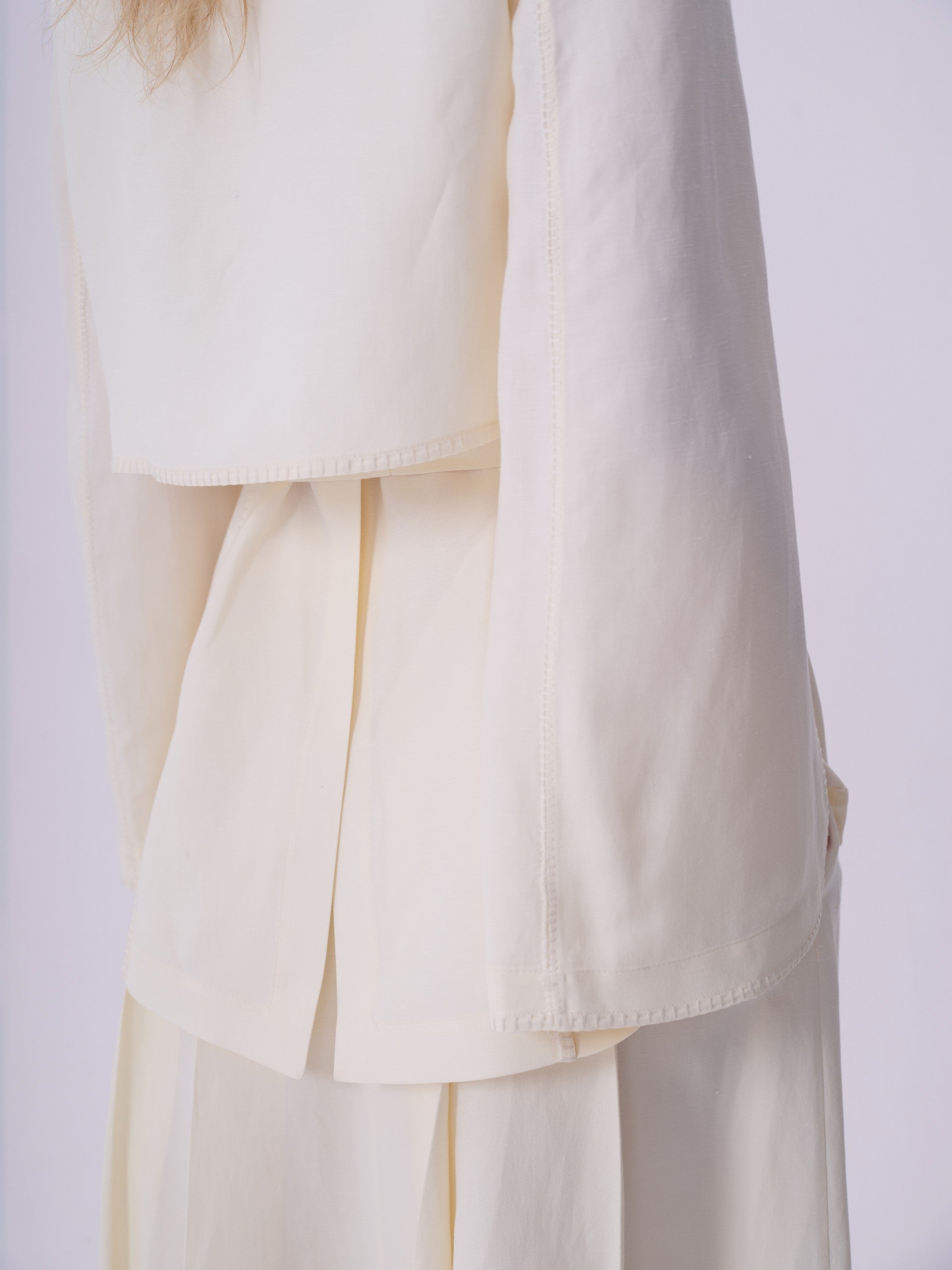Jacket with Decorative Stitching and Bolero Detail