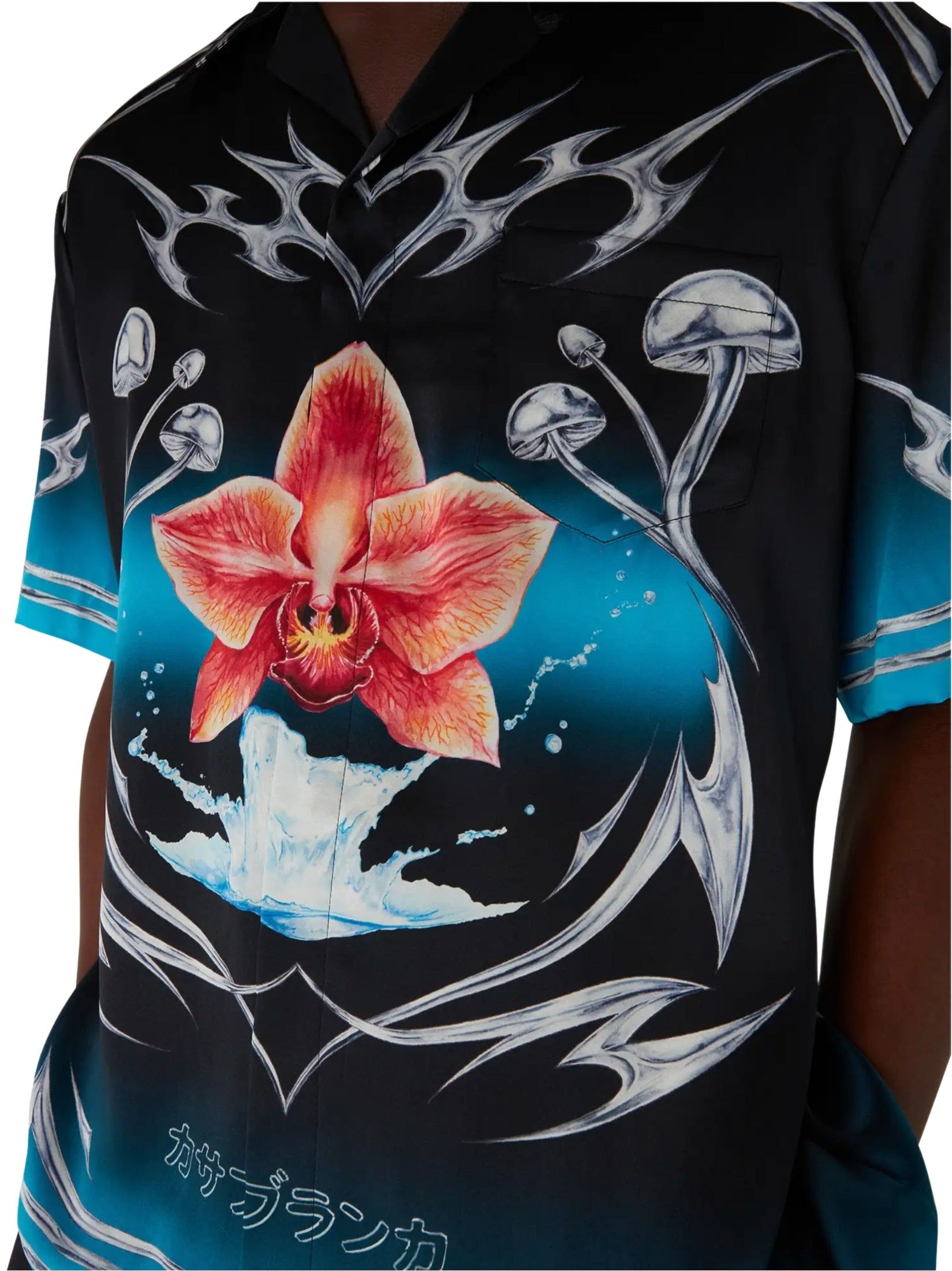 Cuban collar short sleeve shirt