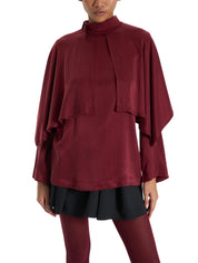 RED FLOWING LOOSE BLOUSE