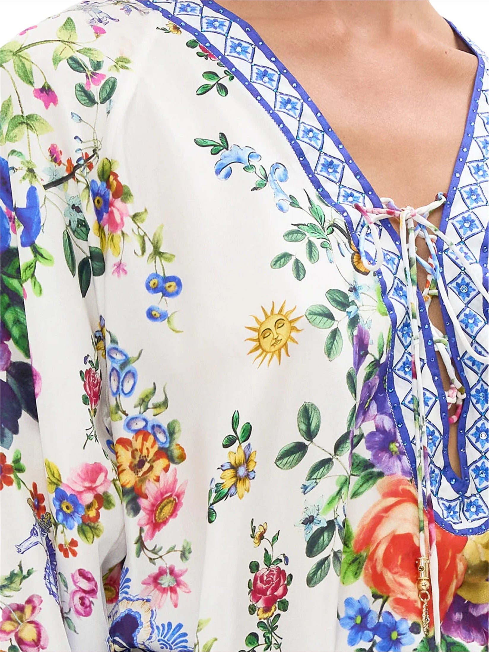 Lace up blouse
