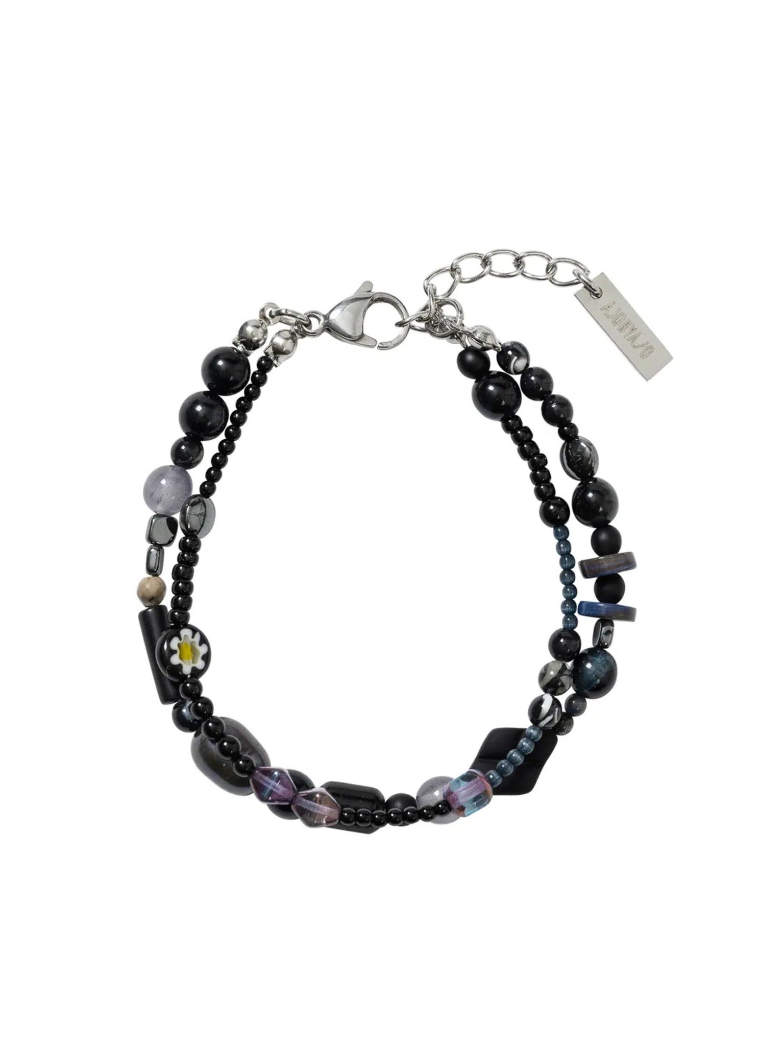 Black light beads layered bracelet