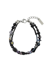 Black light beads layered bracelet