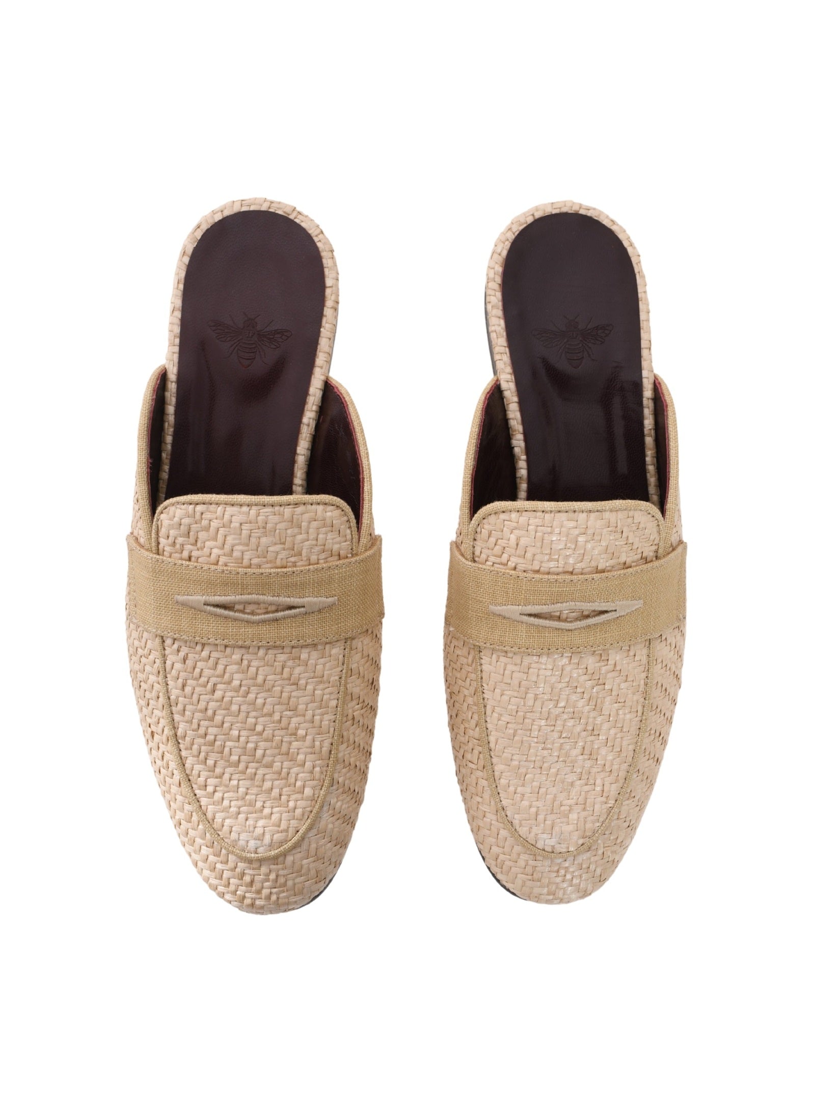 Beige cotton gomme slippers