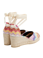 Chevron-Pattern Tie Espadrilles