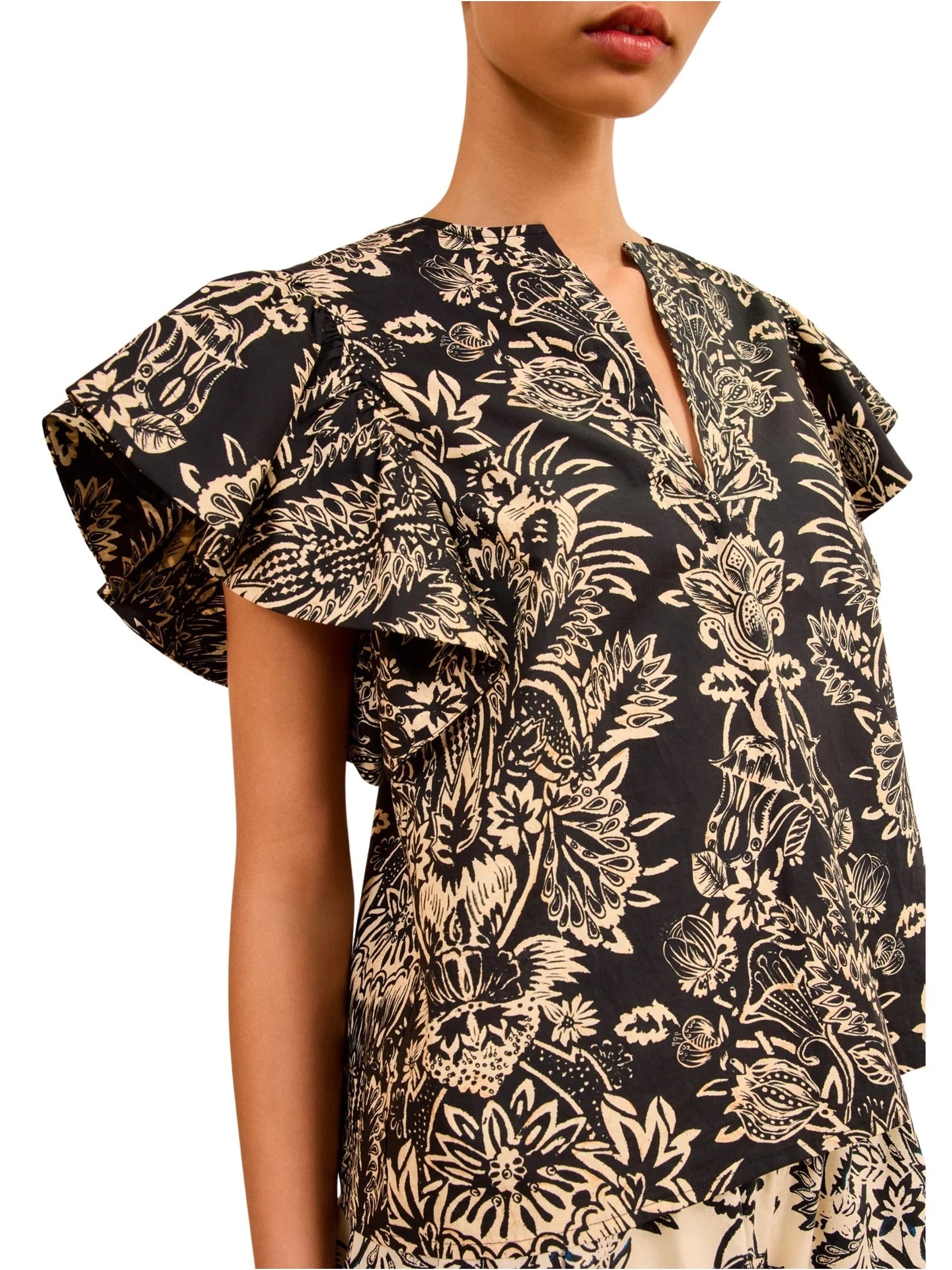 Severine flutter sleeve top