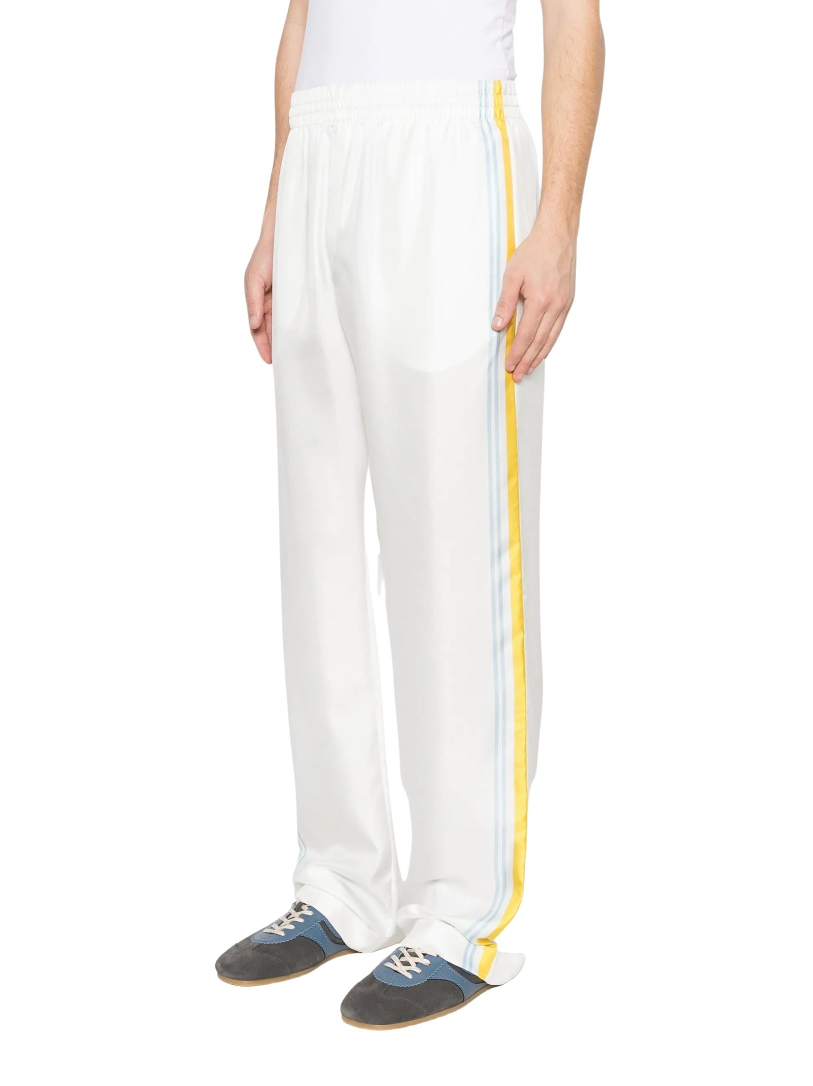 Tennis landscape silk twill trousers