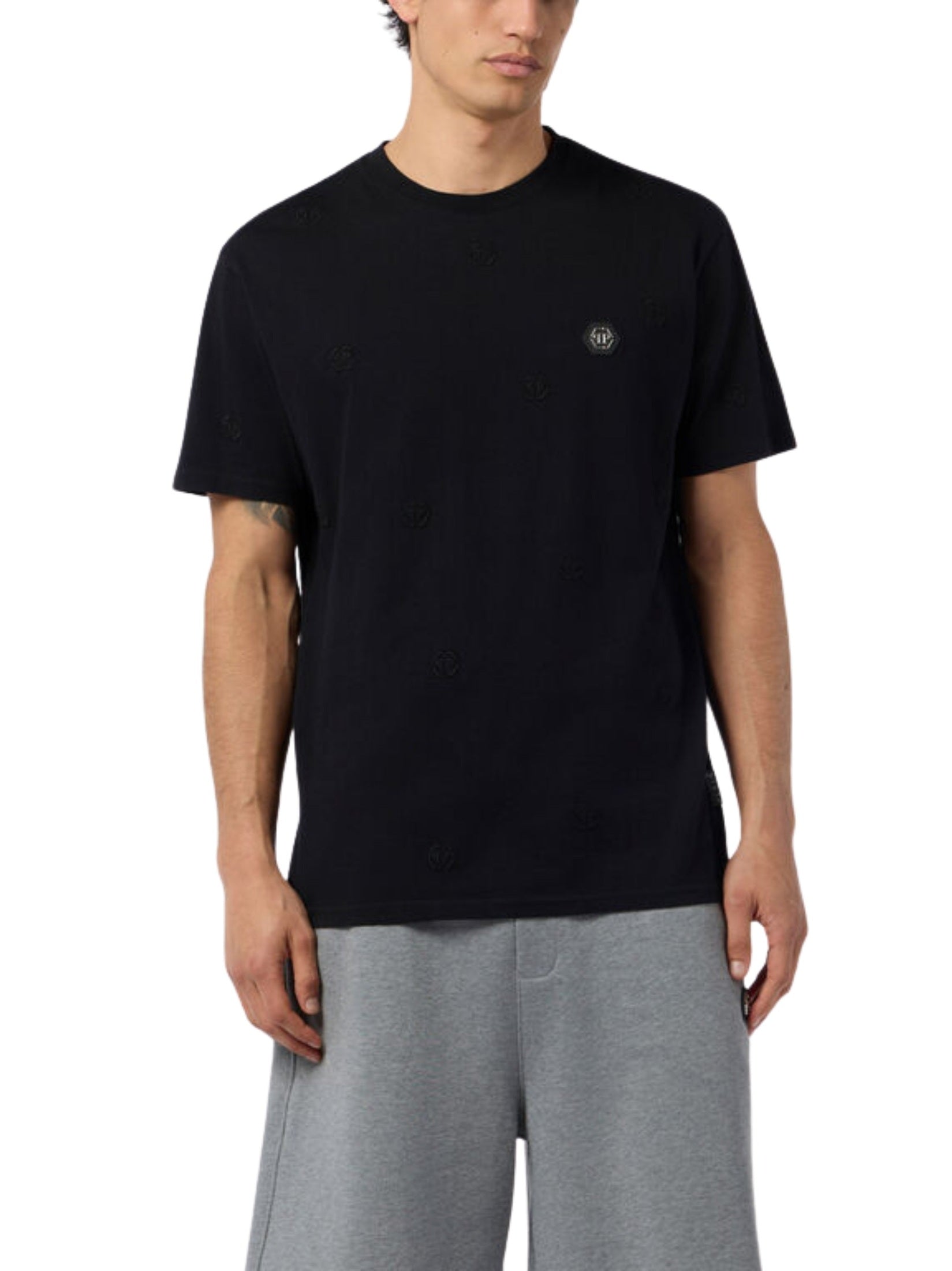 Embroidered round neck t-shirt monogram