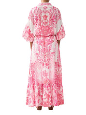 Tie front shirt with sleeve frill