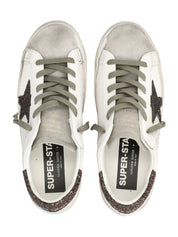 Super star leather upper suede toe and tongue glitter star and heel