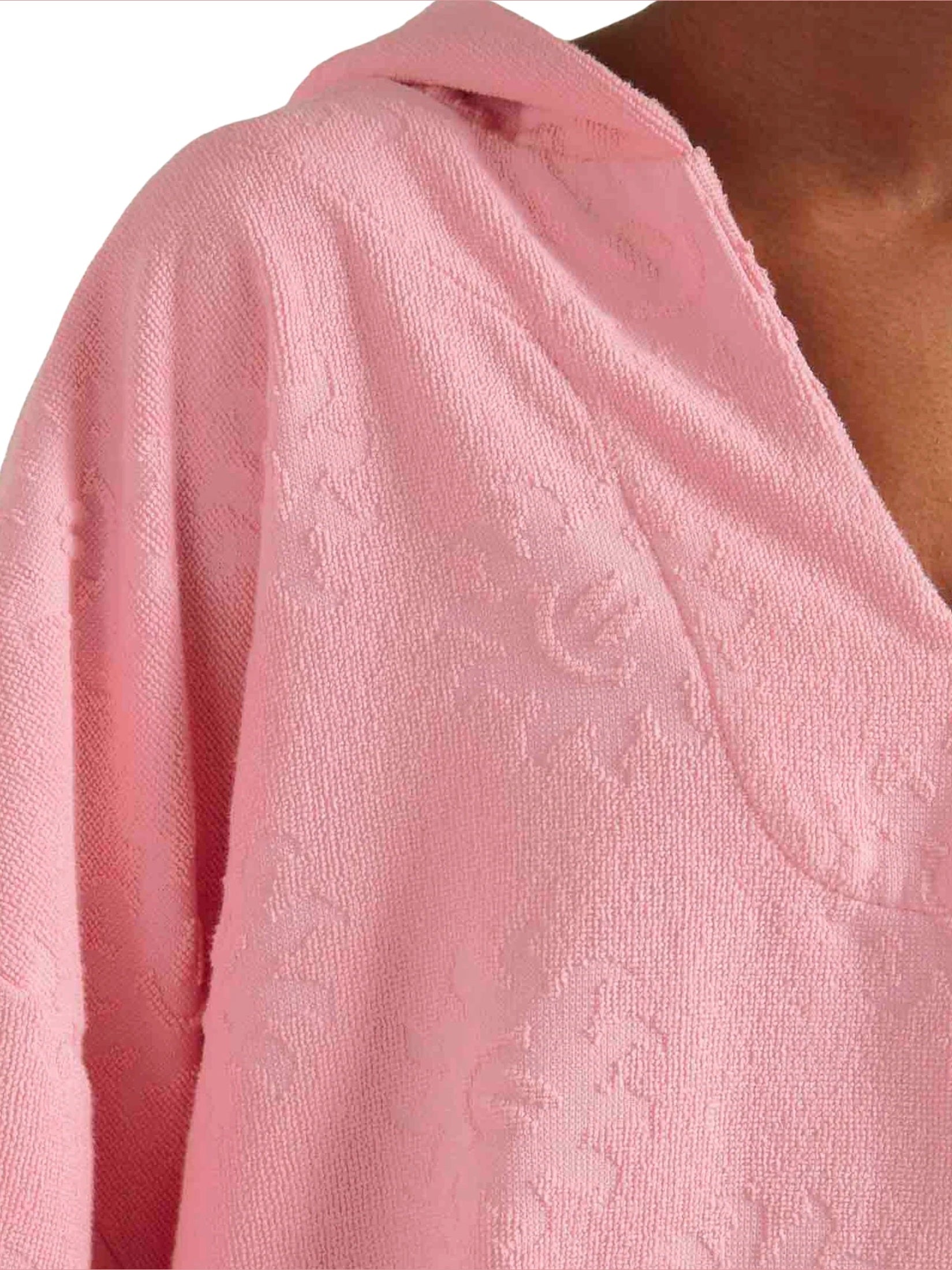 Hooded poncho sunny towelling pink