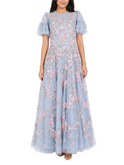Lunaria wreath round neck ankle gown
