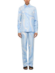 Marmo print silk pants