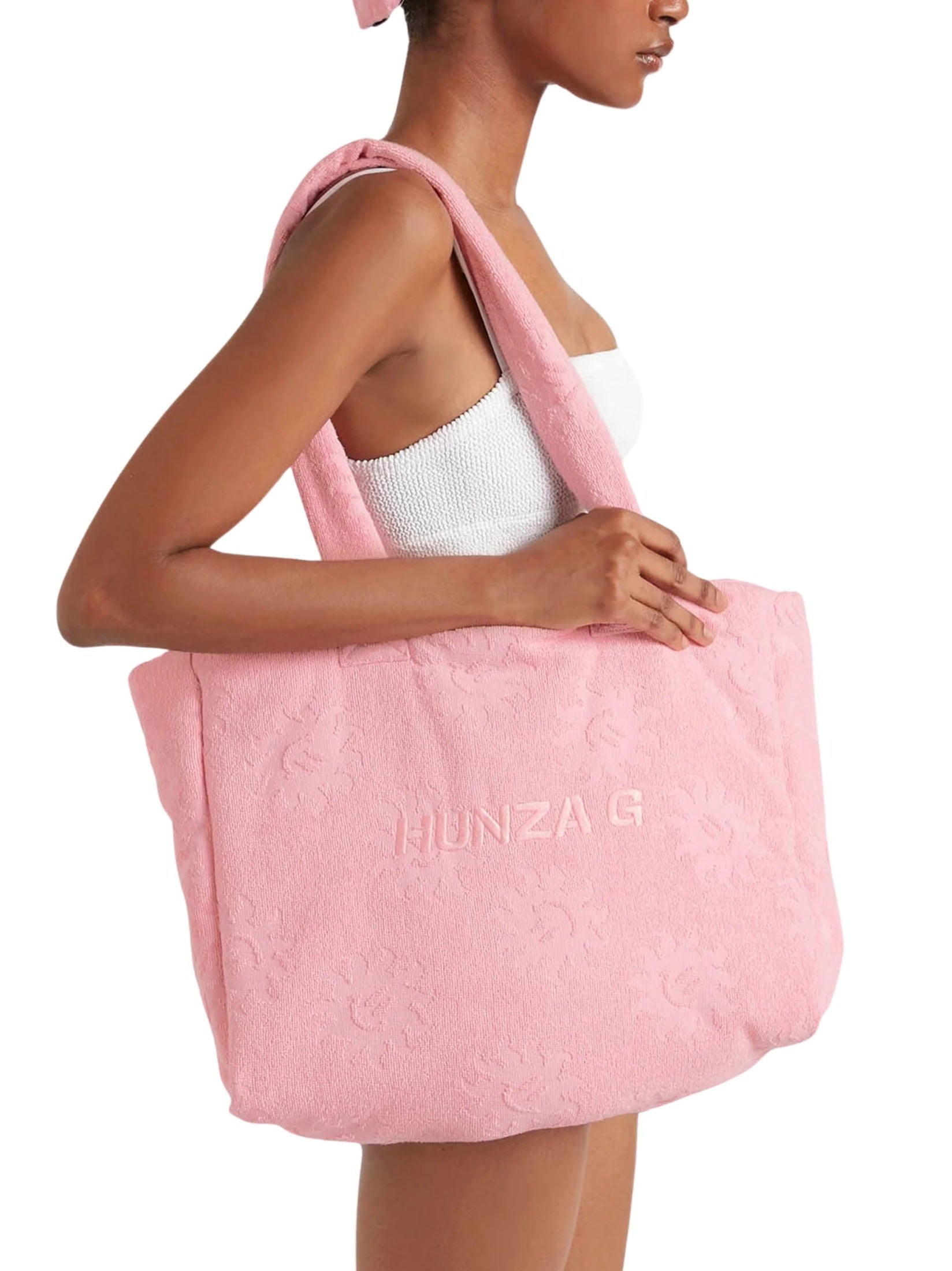 Beach bag sunny towelling pink