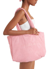 Beach bag sunny towelling pink