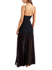 Hybrid dress - a crinkle/georgette black