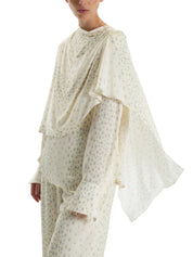 POLKA DOT DRAPED BLOUSE