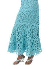 Clairis laced guipure bustier midi dress