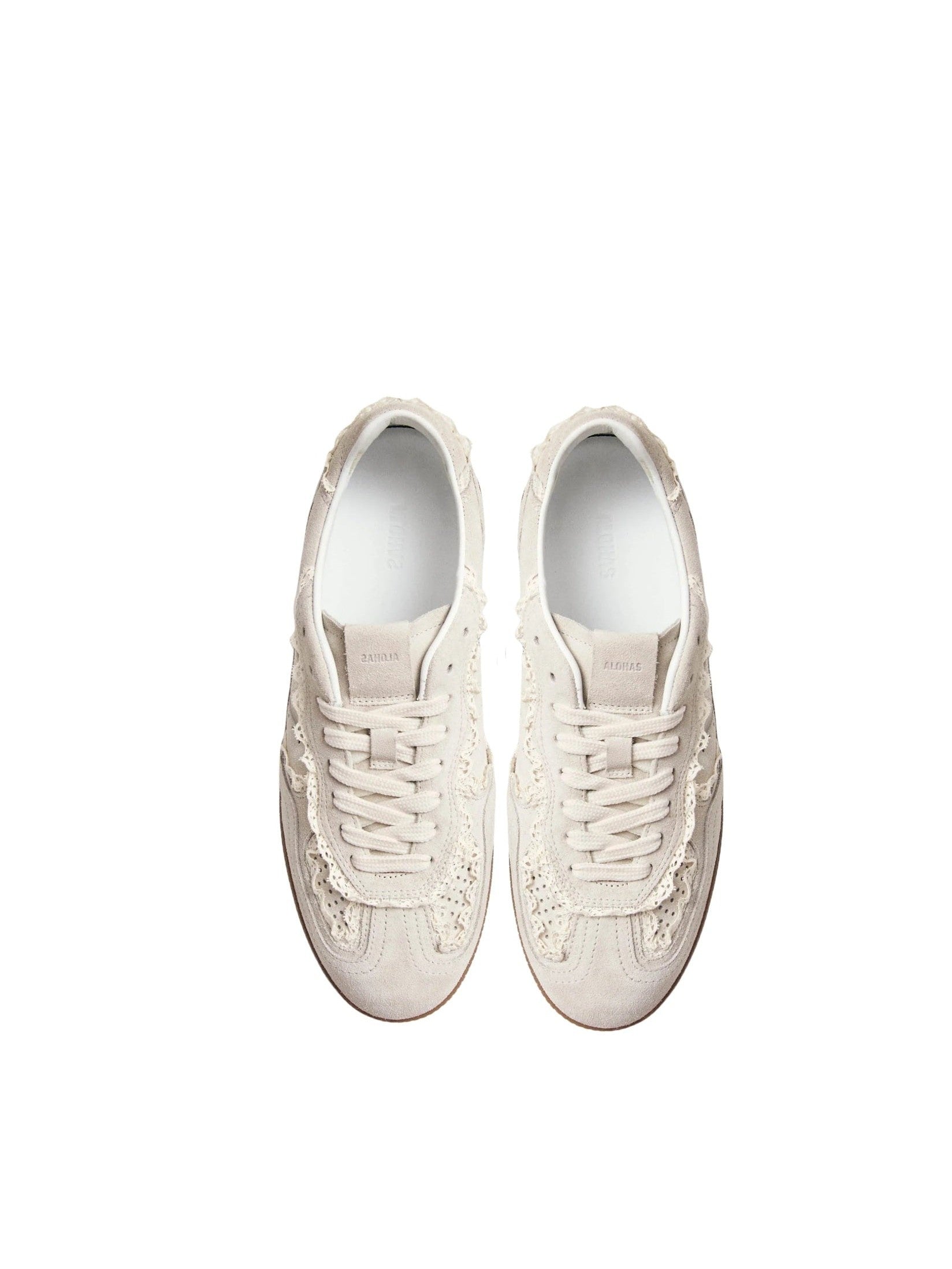 Tb.490 crochet cream leather sneakers