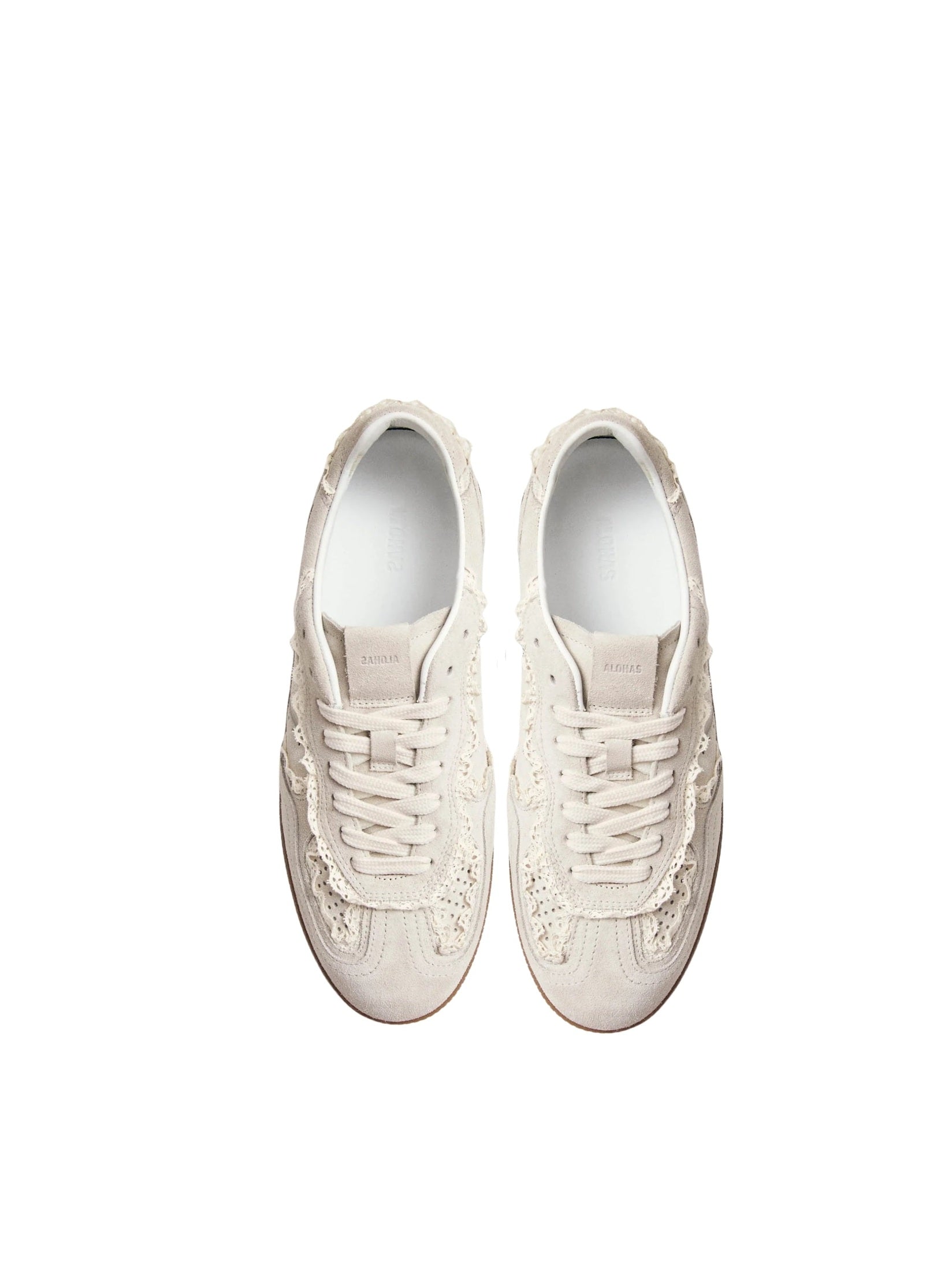 Tb.490 crochet cream leather sneakers