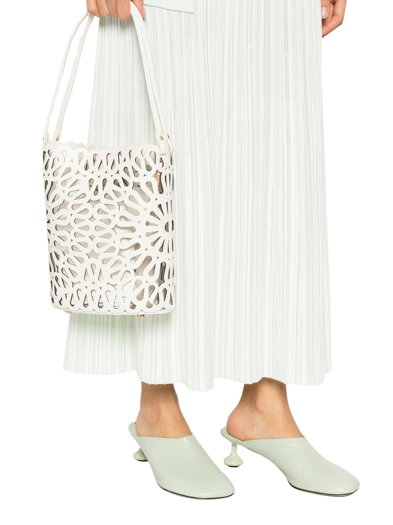 Mccall laser cut leather bucket bag