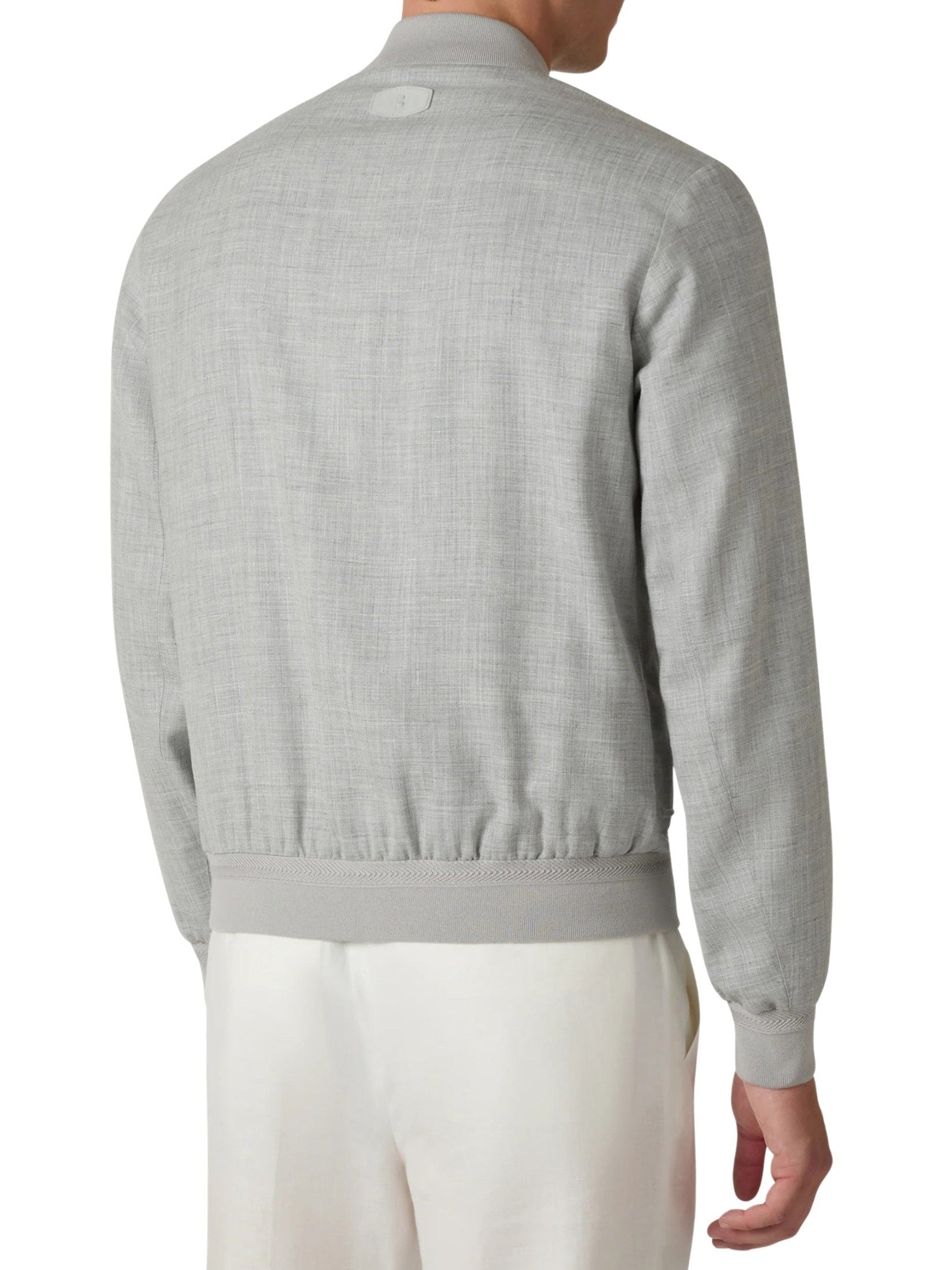 Wool silk linen bomber