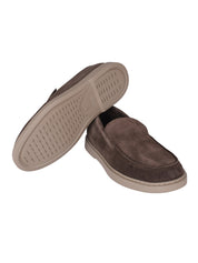 Dark brown suede slip-on shoe