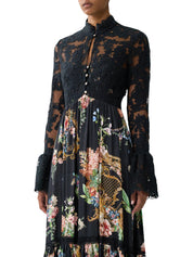 LACE BODICE MAXI DRESS