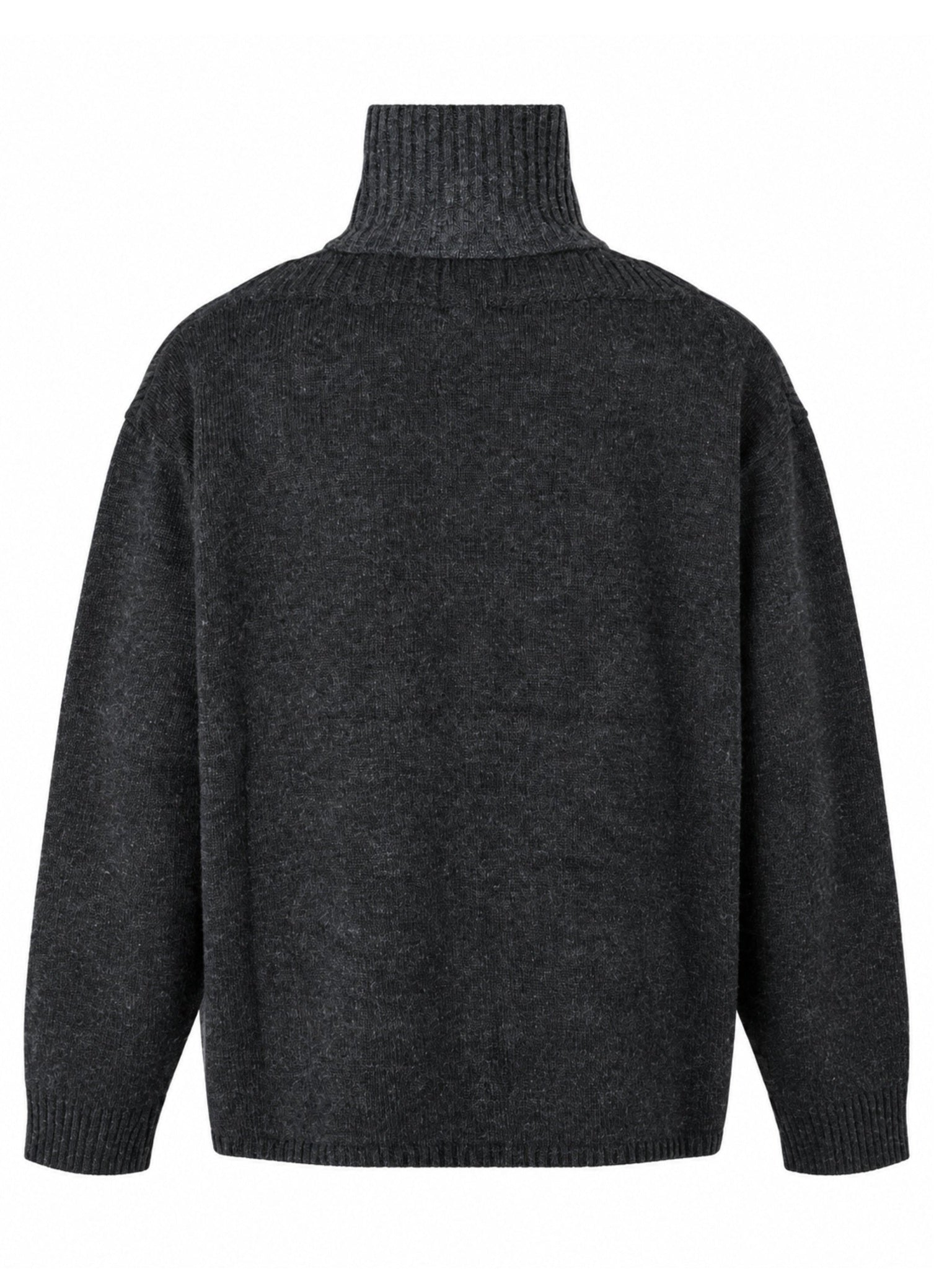 Double layered turtleneck cardigan