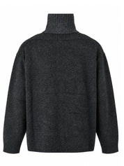 Double layered turtleneck cardigan