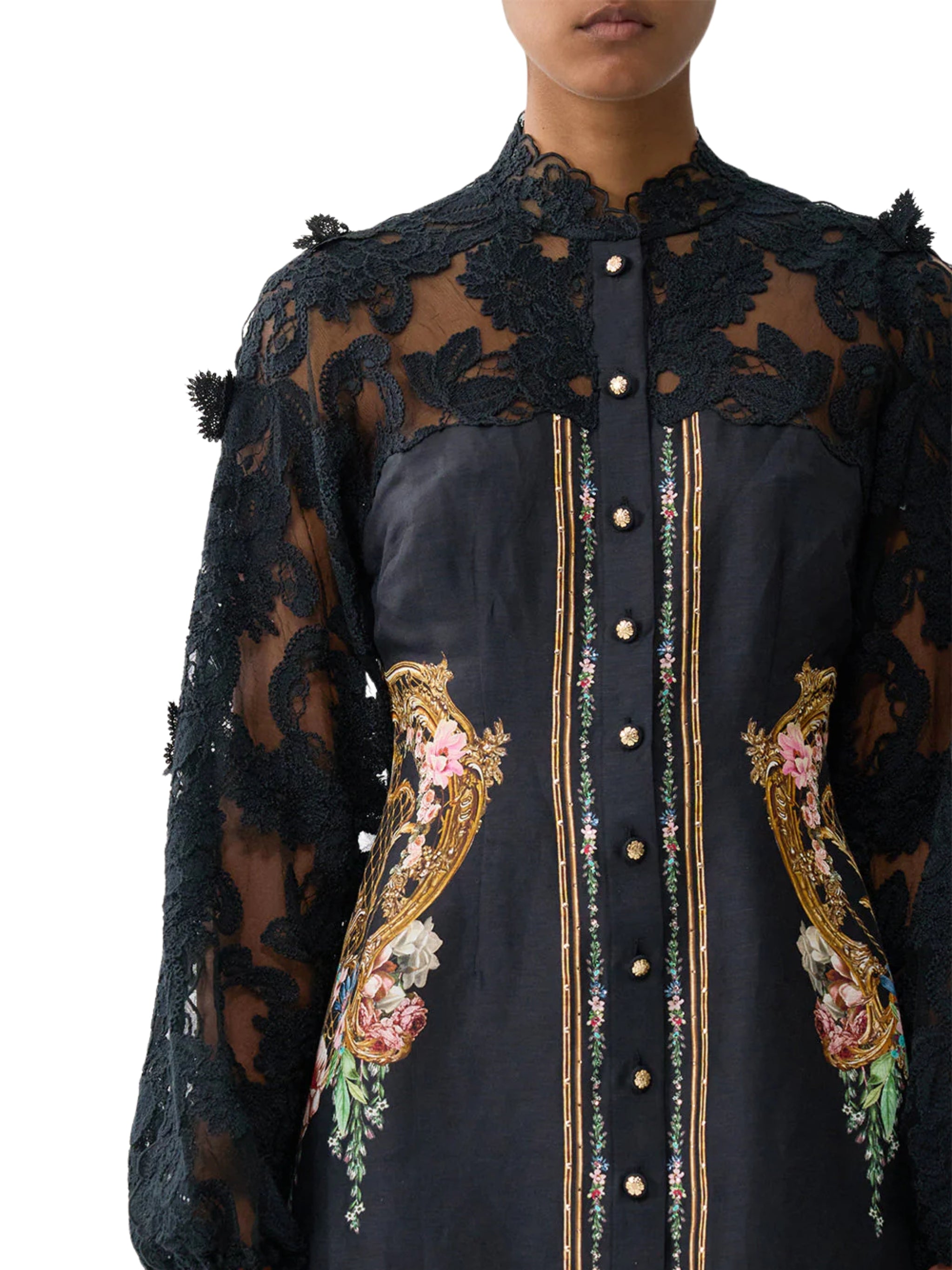 LACE SLEEVE MINI DRESS