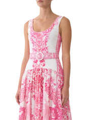 Jersey tank dress with contrast skirt