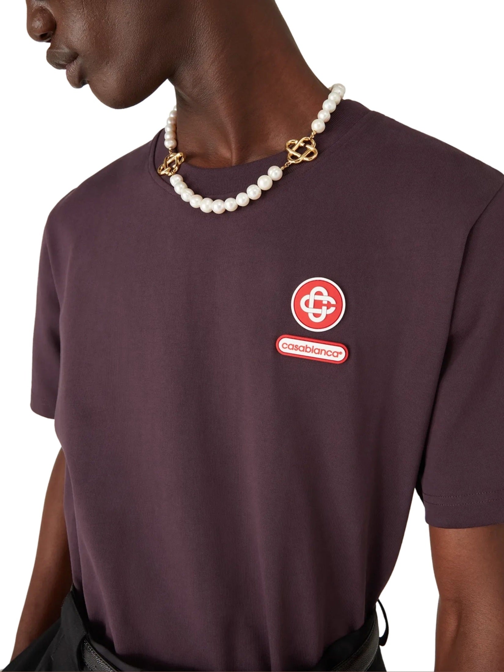 Casablanca logo patch t-shirt