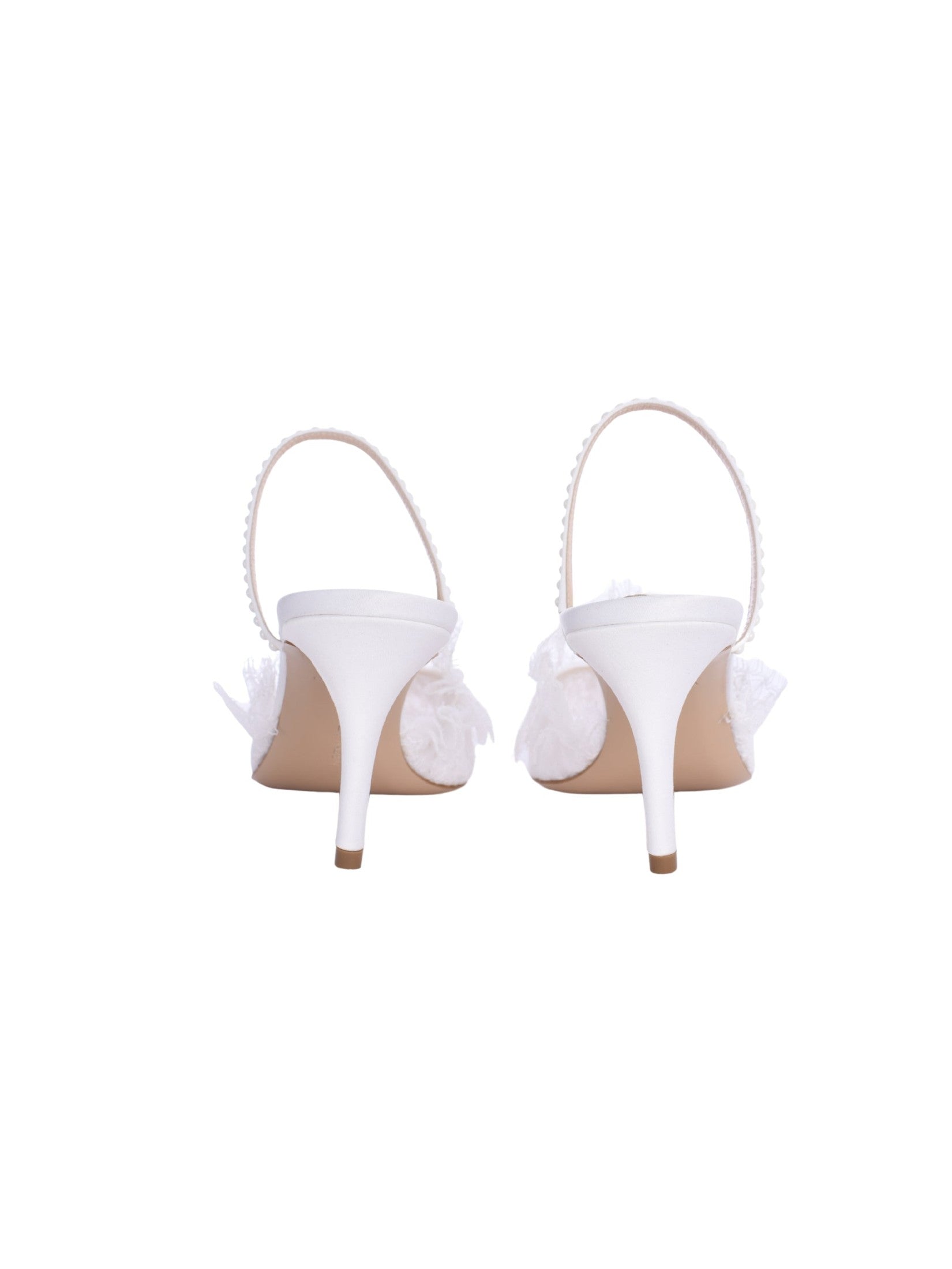 France lace pearl mule 75 mm
