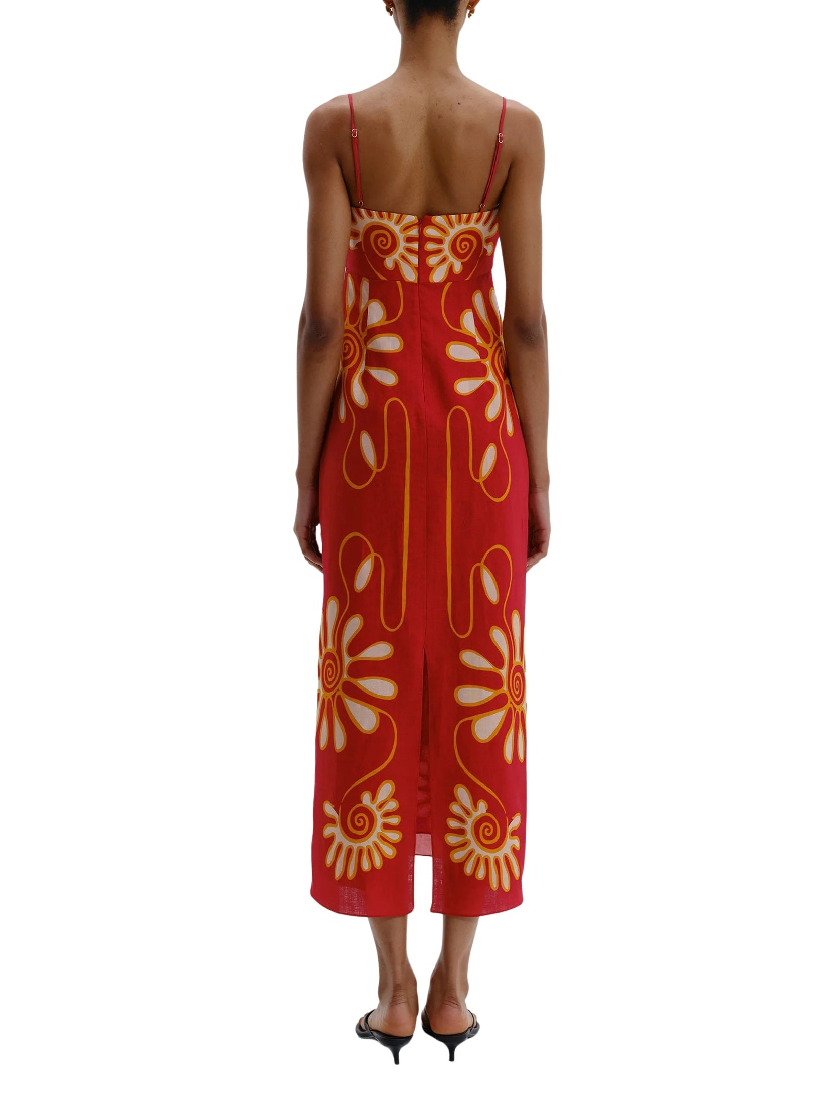 Fitted bodice long dress with relaxed skirt