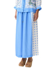 Wide leg elastic waist pant