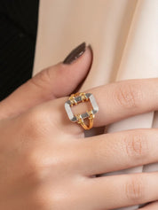 Asha ring in in sterling silver & 18k gold vermeil and rhodium